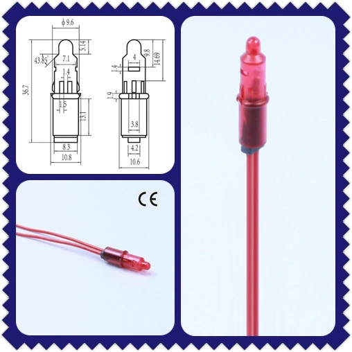 A-18 लाल पायलट लैंप 10 मिमी पायलट लाइट इंडिकेटर 220v REACH अनुमोदन 0